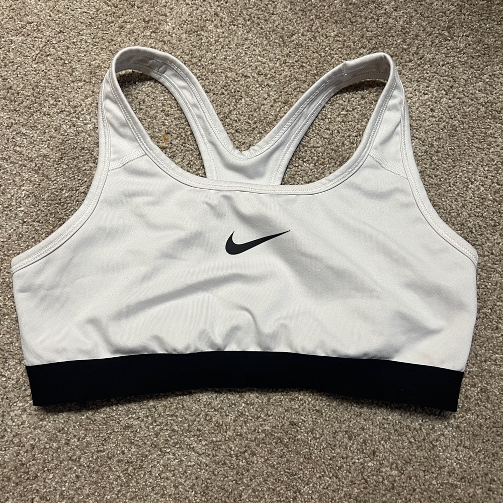 Nike Kids White and Black Sports Bra